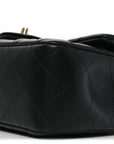 Lambskin Quilted Mini Rectangular Flap Black