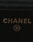 Lambskin Quilted Trendy CC Wallet On Chain WOC Black