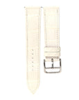 Matte Alligator Single Tour Watch Strap White