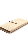 Matte Alligator Bearn Gusset Wallet Poussiere