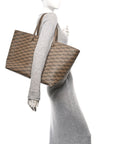 Coated Canvas BB Monogram Large Signature East West Shopper Bag Beige Brown