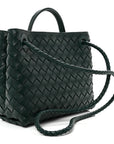 Nappa Intrecciato Small Andiamo Shoulder Bag Emerald Green