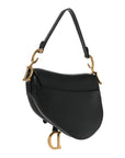 Grained Calfskin Saddle Bag Black