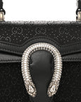 Satin Crystal GG Monogram Mini Dionysus Top Handle Bag Black