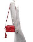 Calfskin Matelasse Monogram Lou Camera Bag Rouge Eros
