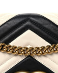 Calfskin Matelasse Medium GG Marmont Shoulder Bag Black White