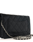 Caviar Quilted Wallet on Chain WOC Black