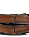Smooth Calfskin Canvas Horseferry Print Mini Title Bag with Pocket Natural Malt Brown