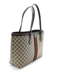 X BLNCG BB Supreme Monogram Web Medium Ophidia Shopping Tote Beige New Acero