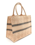 Raffia Cannage Medium Book Tote Natural