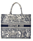 Canvas Embroidered Large D1ORiviera Toile De Jouy Book Tote Blue