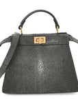 Stingray Shiny Nappa Petite Peekaboo I SEE U Satchel Verde Inglese