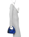 Canvas Knitted Check Mini Peg Duffle Bag Knight