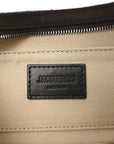 Suede Crocodile Embossed Le Bisou Dark Brown