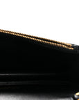Grain De Poudre Matelasse Chevron Monogram Envelope Chain Wallet Black