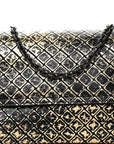 Calfskin Intrecciomirage Embossed Butterfly Chain Crossbody Black Gold
