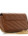 Azalea Calfskin Matelasse Diagonal Super Mini GG Marmont Shoulder Bag Cuir