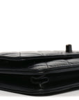 Lambskin Quilted Trendy CC Wallet On Chain WOC So Black
