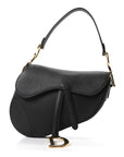Grained Calfskin Saddle Bag Black