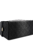 Washed Denim Quilted Medium CHNL 25 Handbag Black