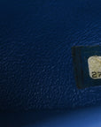 Lambskin Chevron Quilted Mini Square Flap Blue