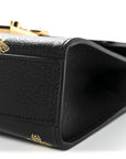 Grained Calfskin Bee Star Small Padlock Shoulder Bag Black