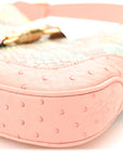 Snakeskin Ostrich Calfskin Small Jackie 1961 Hobo Pink Multicolor