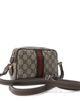 GG Supreme Monogram Web Mini Ophidia Shoulder Bag Brown