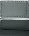 Lambskin Quilted CHNL 19 Flap Card Holder With Chain Light Blue
