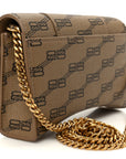 Coated Canvas BB Monogram Hourglass Chain Bag Beige Brown