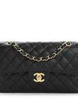 Caviar Quilted Small Double Flap Black