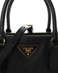 Saffiano Lux Small Galleria Double Zip Tote Black