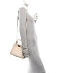 Nappa Interlace Mini Peekaboo Iconic Satchel Camelia