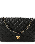 Lambskin Quilted Maxi Double Flap Black