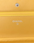 Lambskin Quilted Wallet On Chain WOC Yellow