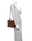 Nappa Intrecciato Small Andiamo Shoulder Bag Sapele