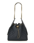 Canvas Quilted Medium CHNL 25 Handbag Dark Blue