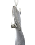 Metallic Calfskin Small Devotion Crossbody Bag Silver