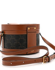 Calfskin Triomphe Canvas Medium Tambour Bag Tan