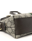 GG Supreme Monogram Textured Dollar Calfskin Web Small Ophidia Dome Shoulder Bag Beige Ebony New Acero
