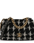 Tweed Quilted Maxi CHNL 19 Flap Black White