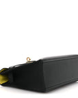 Swift Horseshoe Kelly Pochette Clutch Black Lime