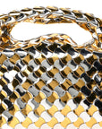 Metallic Lambskin Intrecciato Mini Hop Silver Gold