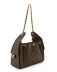 Canvas Quilted Small CHNL 25 Handbag Khaki