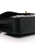 Lambskin Quilted Small Double Flap Black