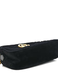 Velvet Matelasse Small GG Marmont Chain Shoulder Bag Black