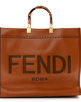 Vitello King Plexiglass Medium FNDI Sunshine Shopper Tote Cuoio