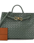 Nappa Intrecciato Medium Andiamo Shoulder Bag Aloe