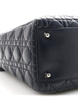Lambskin Cannage Large Lady D1OR Navy Blue