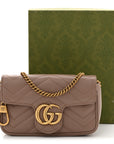 Calfskin Matelasse Super Mini GG Marmont Shoulder Bag Porcelain Rose